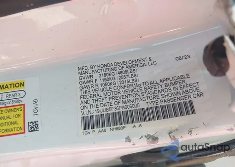 2023 Acura Tlx Standard z USA, uszkodzony, nr VIN 19UUB5F36PA006000